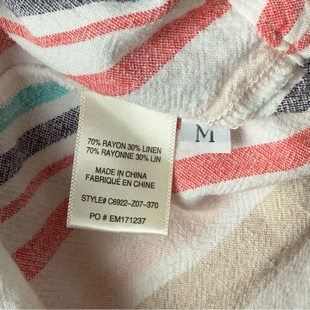 Anthropologie Cloth & Stone Striped Linen Blend Shift Dress Sz M - Picture 7 of 8